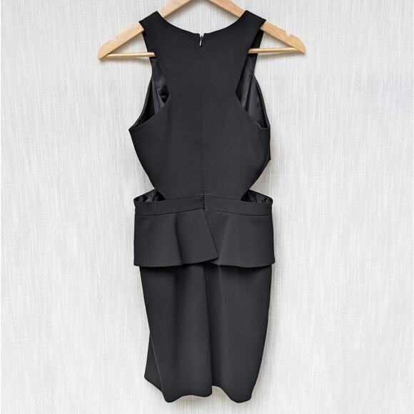 Jay Godfrey Black Cut Out Waist Sleeveless Ruffle Sheath Midi Dress, size 4 - Picture 2 of 7